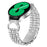For Samsung Galaxy Watch7 44mm  /  40mm Watch Band Seven Bead Stainless Steel Strap with Rhinestone Ox Horn Style Connector - Silver - 2