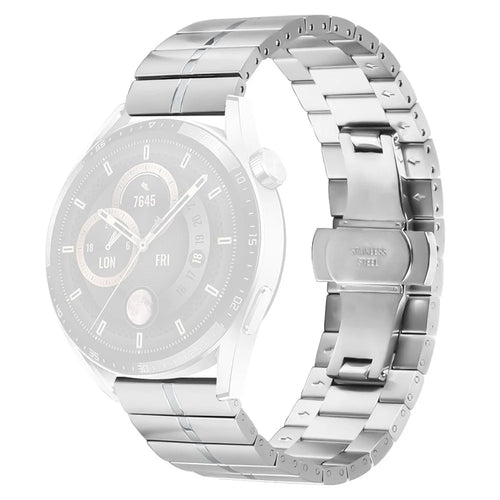 For Huami Amazfit Active Max Stainless Steel Strap Butterfly Buckle Replacement Wrist Band - Silver - 1