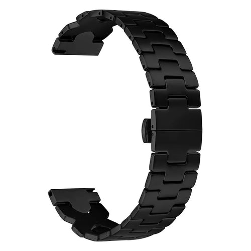 For Huami Amazfit Active Max Watch Strap X Shape Link Stainless Steel Butterfly Clasp Wrist Band - Black - 1