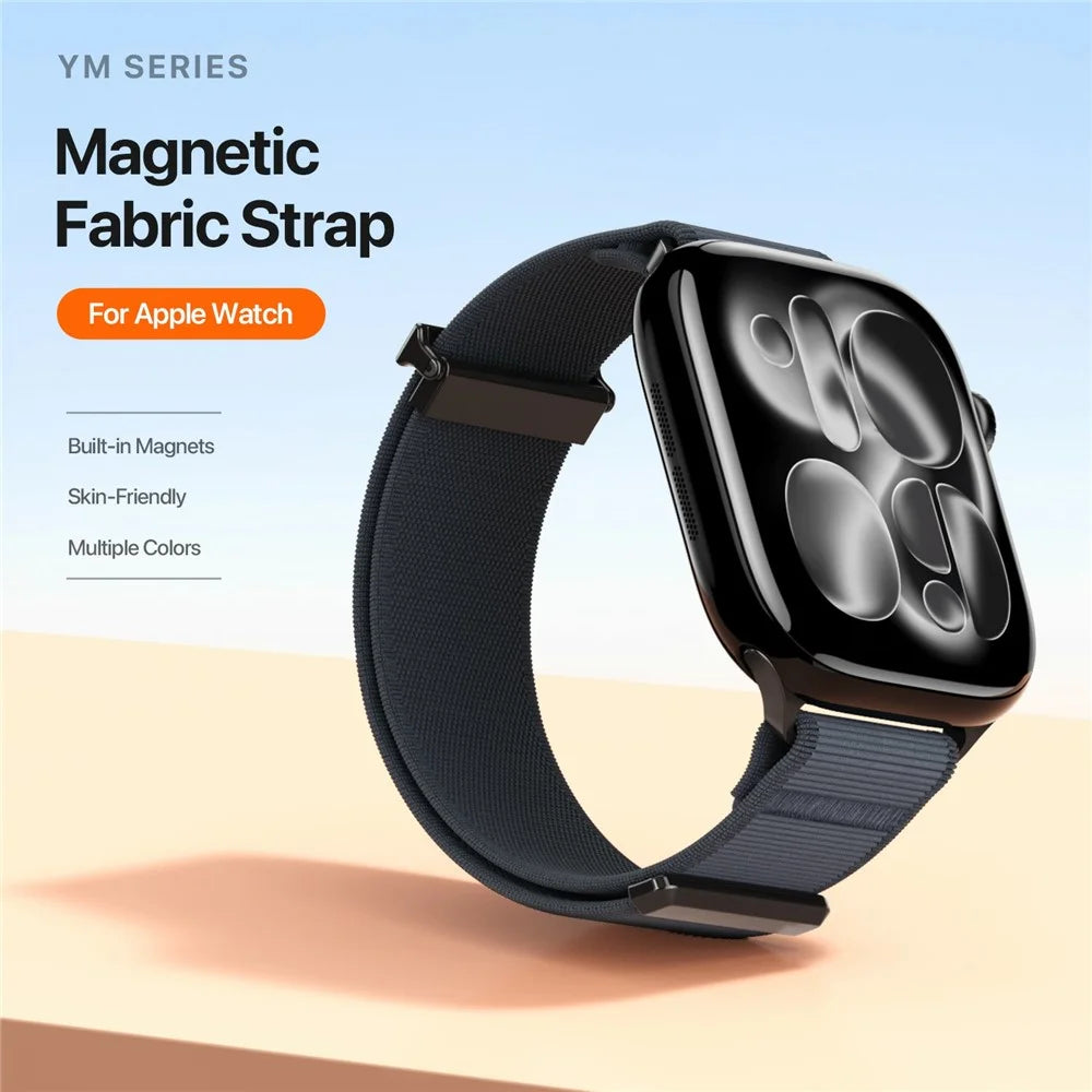 DUX DUCIS YM Series Magnetic Strap for Apple Watch Series 11 10 42mm / 9 8 7 41mm / SE3 SE2 SE 6 5 4 40mm / 3 2 1 38mm Magnetic Wrist Band - Black - 4