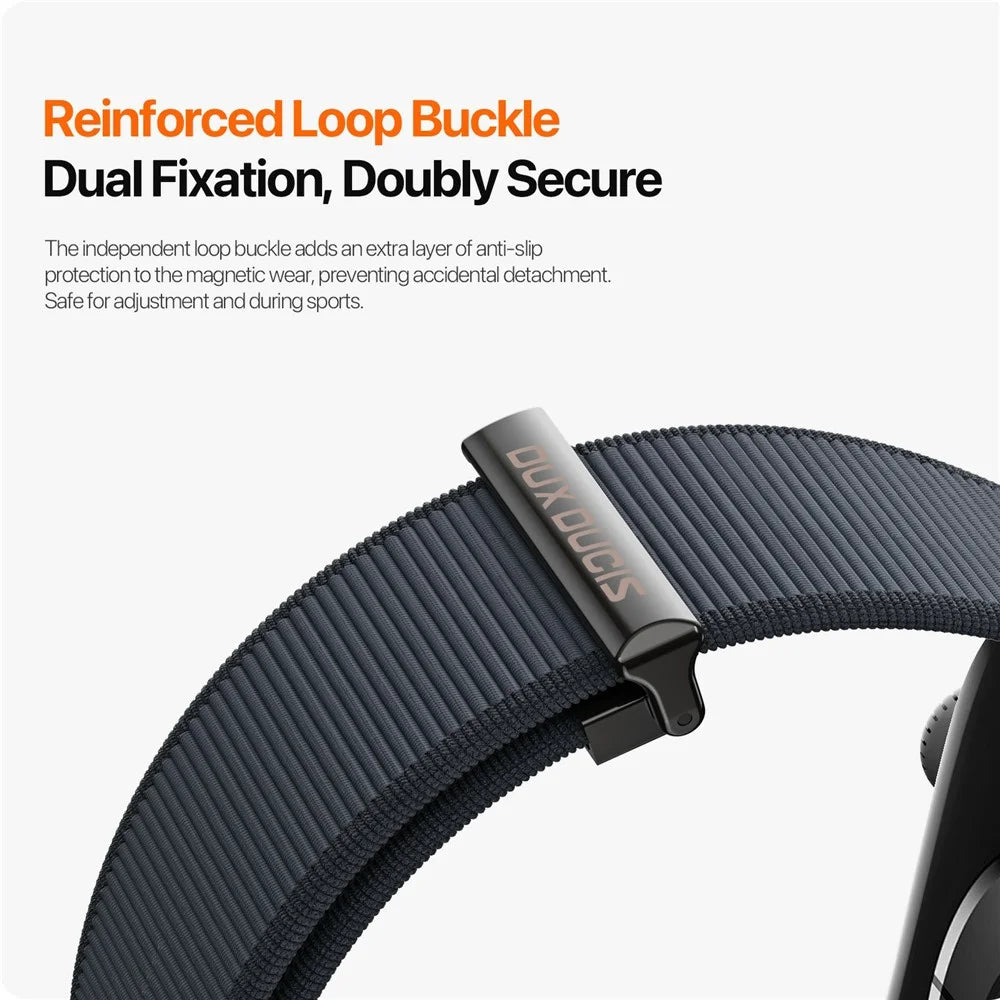 DUX DUCIS YM Series Magnetic Strap for Apple Watch Ultra 3 2 1 49mm / Series 11 10 46mm / 9 8 7 45mm / SE3 SE2 SE 6 5 4 44mm / 3 2 1 42mm Magnetic Wrist Band - Black - 6