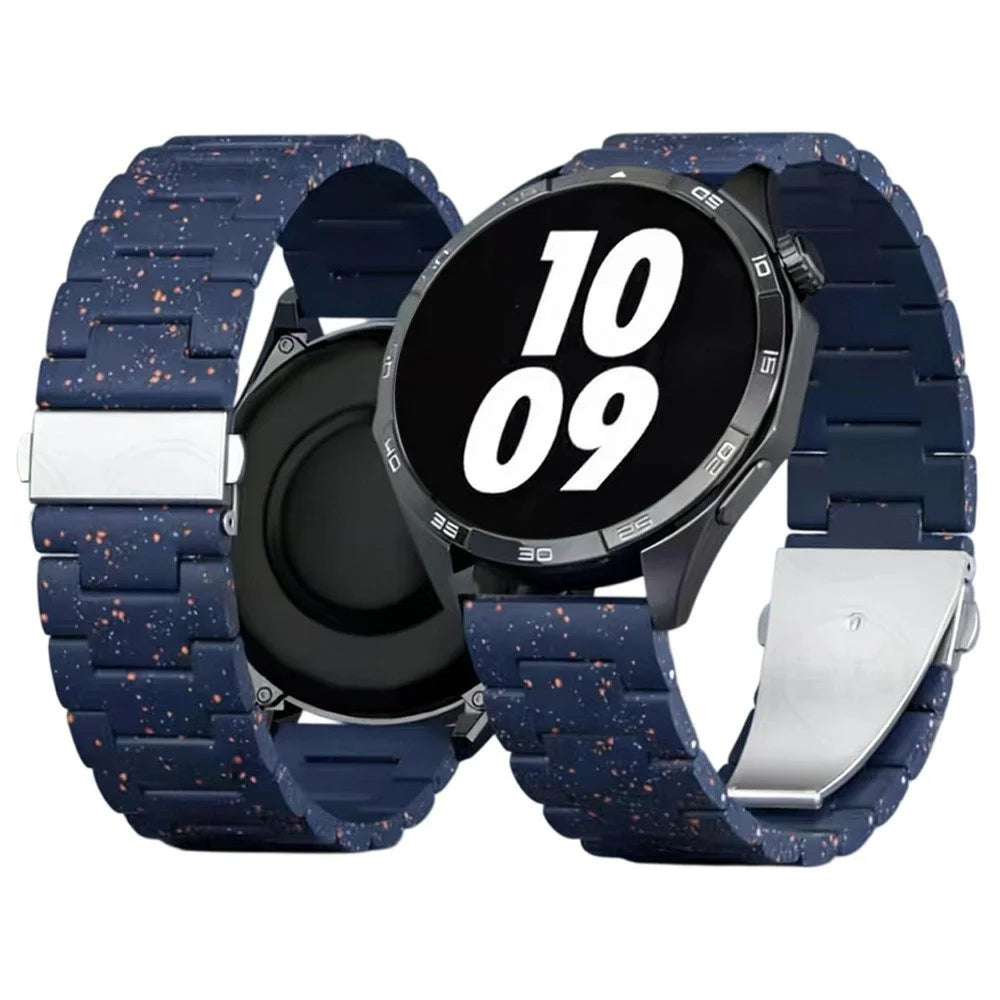 22mm Splash-Ink Design Strap for Huawei Watch GT 6 46mm / GT 5 Pro 46mm / GT 5 46mm Replacement PC Watch Band - Blue - 1