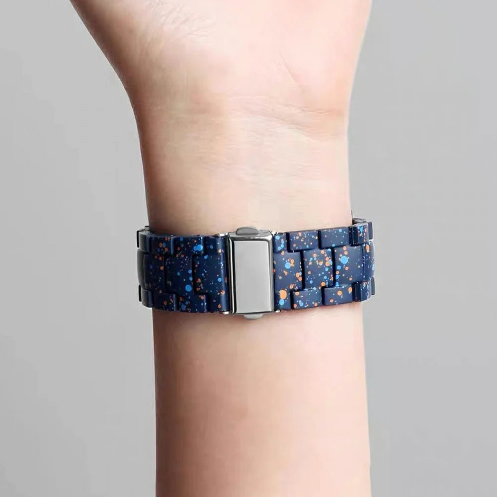 20mm Splash-Ink Design Strap for Samsung Galaxy Watch7 44mm / 40mm / Watch6 Classic 47mm / 43mm Replacement PC Watch Band - Blue - 4