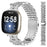 Watch Band For Fitbit Versa 3  /  Sense Stainless Steel Strap with Rhinestone Decor M-Shaped Connector - Silver - 3