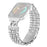 For Huawei Watch Fit 3 Watch Band Stainless Steel Strap with Rhinestone Decor M-Shaped Connector - Silver - 1
