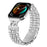 For Huawei Watch Fit 3 Watch Band Stainless Steel Strap with Rhinestone Decor M-Shaped Connector - Silver - 2