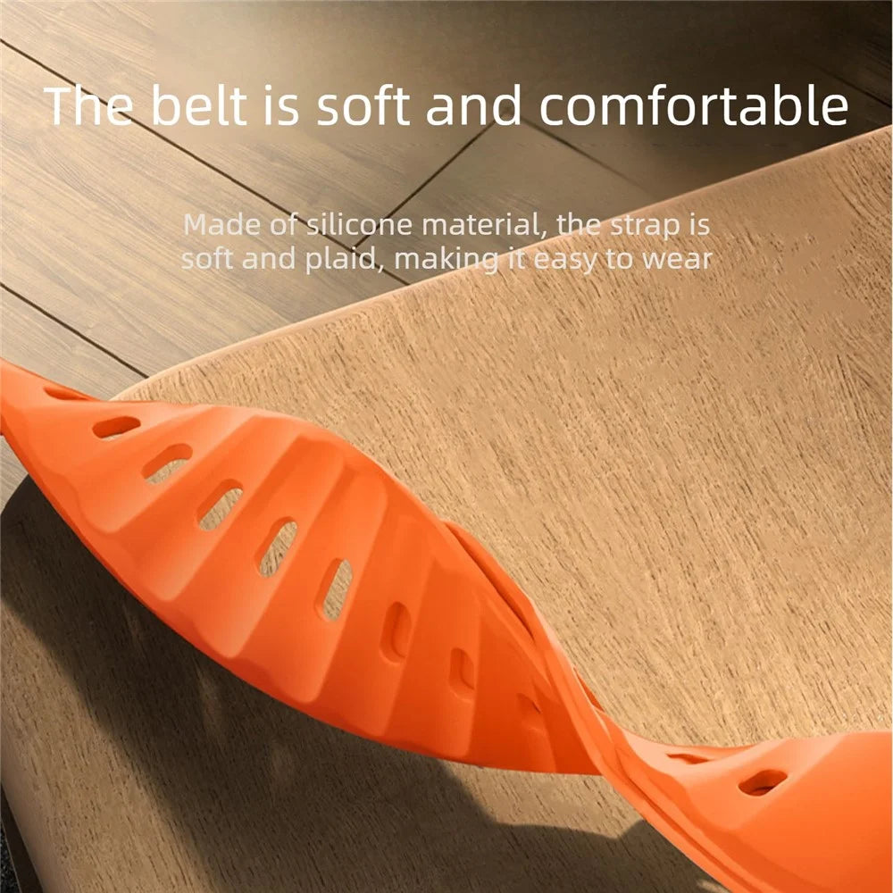 Silicone Strap for Apple Watch Ultra 3 2 1 49mm  /  Series 11 10 46mm  /  9 8 7 45mm  /  SE3 SE2 SE 6 5 4 44mm  /  3 2 1 42mm Waterproof Watchband - Orange - 3