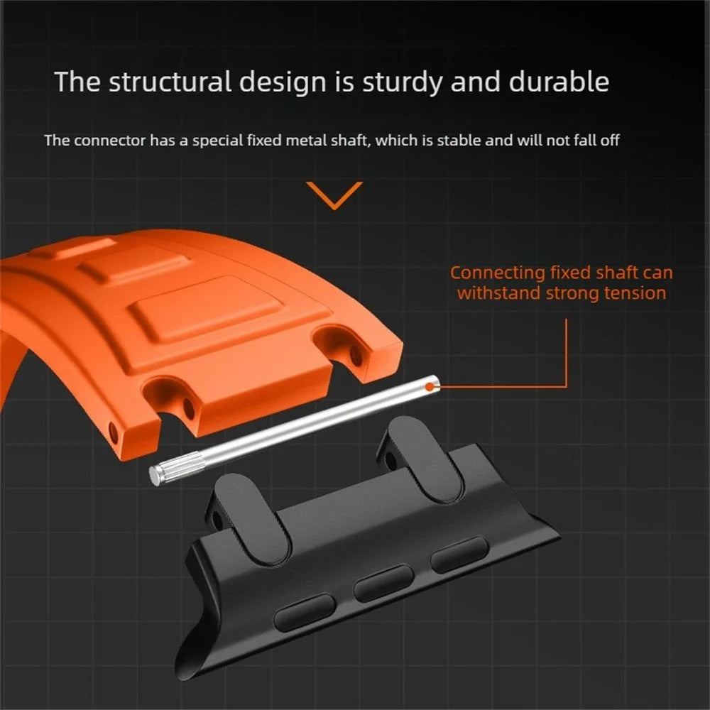 Armor Silicone Watch Band for Apple Watch Series 11 10 42mm  /  9 8 7 41mm  /  SE3 SE2 SE 6 5 4 40mm  /  3 2 1 38mm Adjustable Strap - Orange - 6