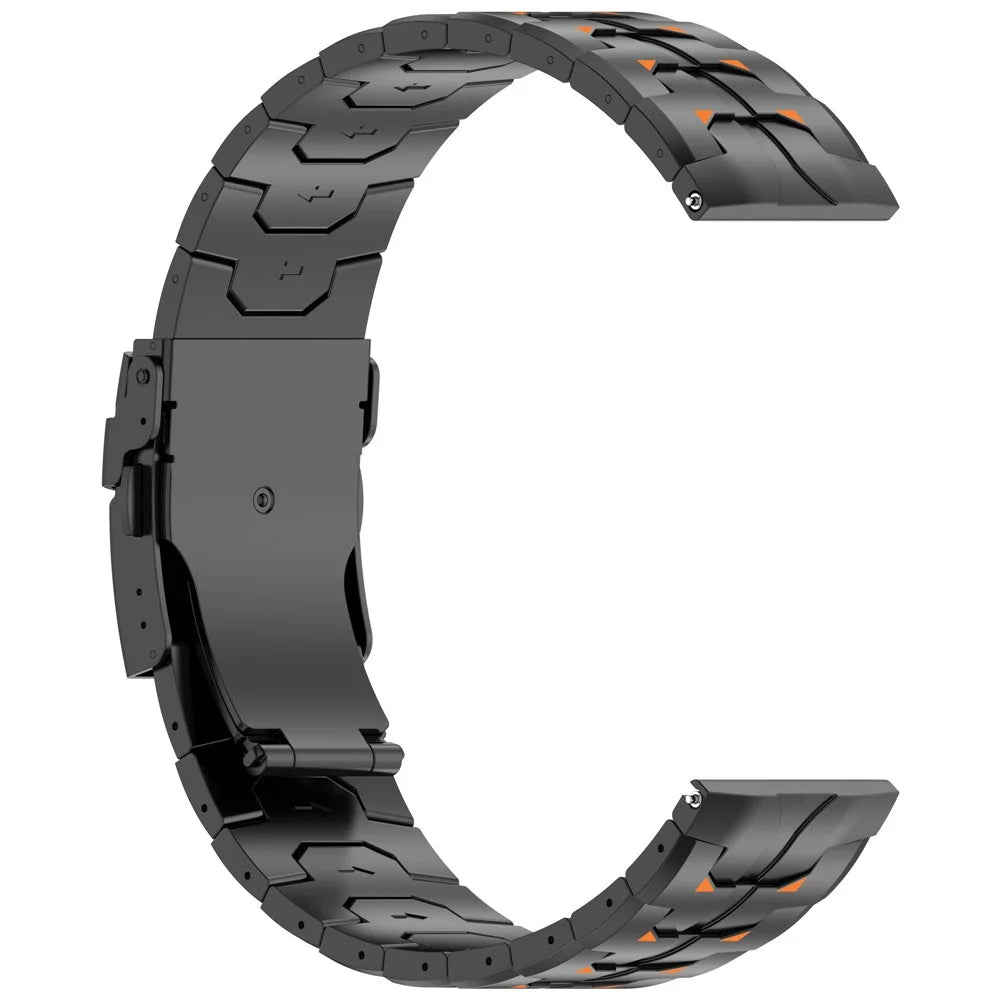 22mm Watch Band for Huawei Watch GT 6 46mm / GT 5 Pro 46mm / GT 5 46mm Titanium Alloy Replacement Strap - Black+Orange - 4