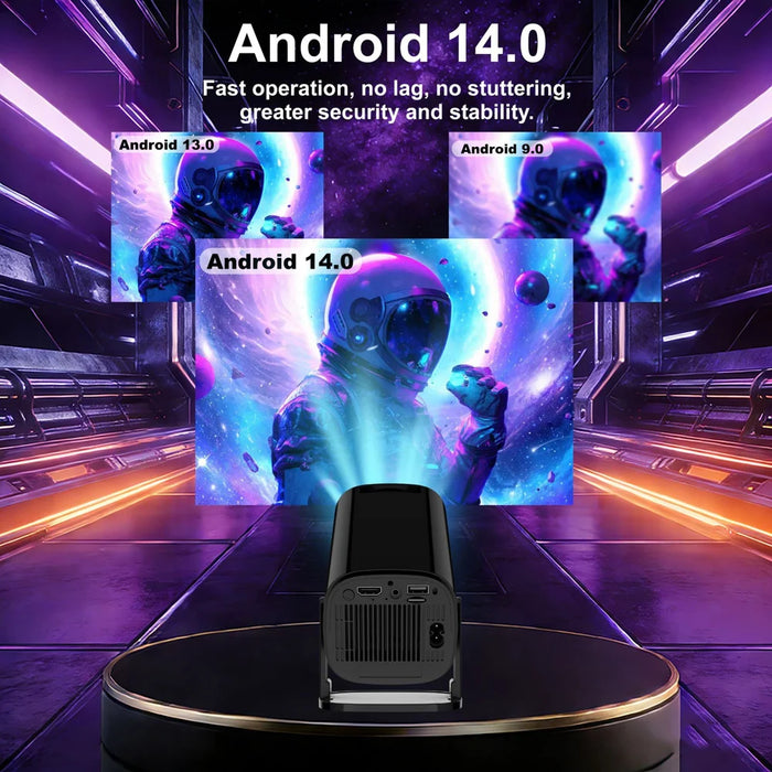 V1 Smart Video Projector Android 14 Automatic Keystone Correction WiFi / Bluetooth-compatible Home Theater, 1+8GB - US Plug - 6