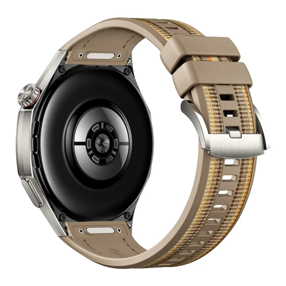 For Huawei Watch GT 6 Pro 46mm Composite Nylon Silicone Band Quick Release Button Watch Strap - Brown - 1