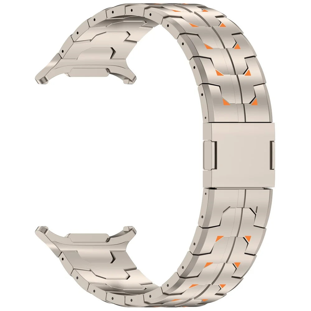 Watch Band for Samsung Galaxy Watch Ultra2 47mm / Watch Ultra (2025) 47mm / Watch Ultra 47mm Titanium Alloy Replacement Strap - Titanium+Orange - 3
