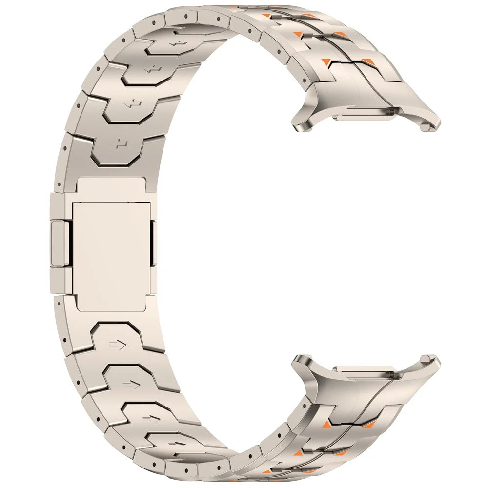 Watch Band for Samsung Galaxy Watch Ultra2 47mm / Watch Ultra (2025) 47mm / Watch Ultra 47mm Titanium Alloy Replacement Strap - Titanium+Orange - 4