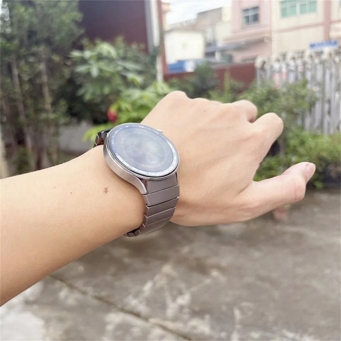 For Oppo Watch X  /  X2 Wrist Band Titanium Alloy 1-Bead Watch Strap with Folding Clasp - Silver - 7