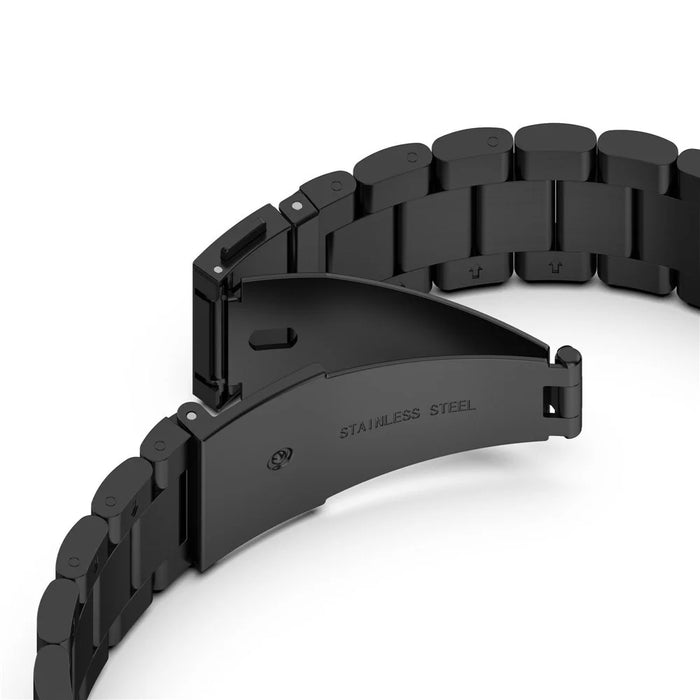 Watch Band for Google Pixel Watch 4 41mm / Watch 3 41mm / Watch 2 / Watch Quick Release 3-Bead Folding Clasp Stainless Steel Strap - Black - 4
