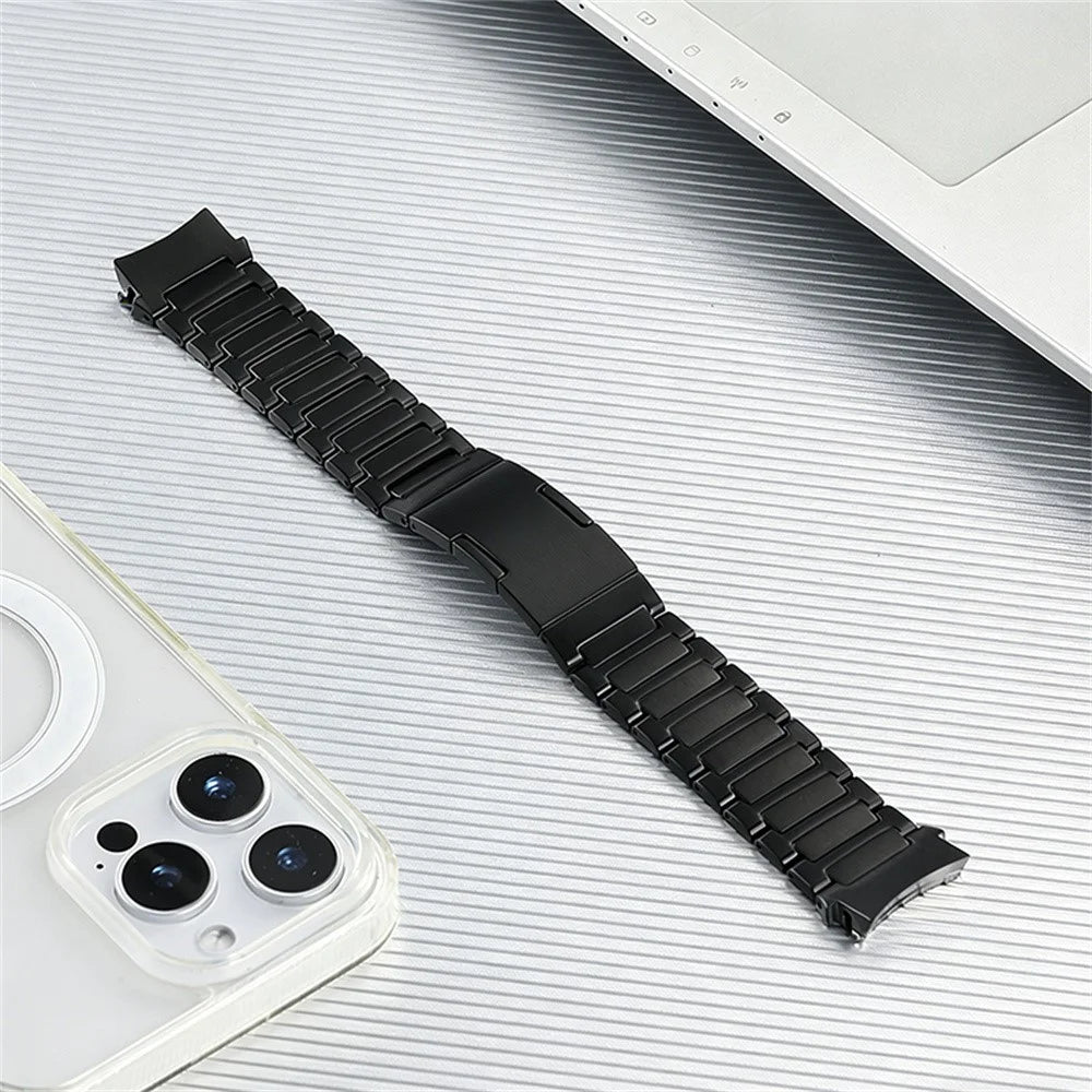 For Huawei Watch GT 6 46mm Watch Band Quick Release Detachable Titanium Alloy Strap with Folding Clasp - Black - 1