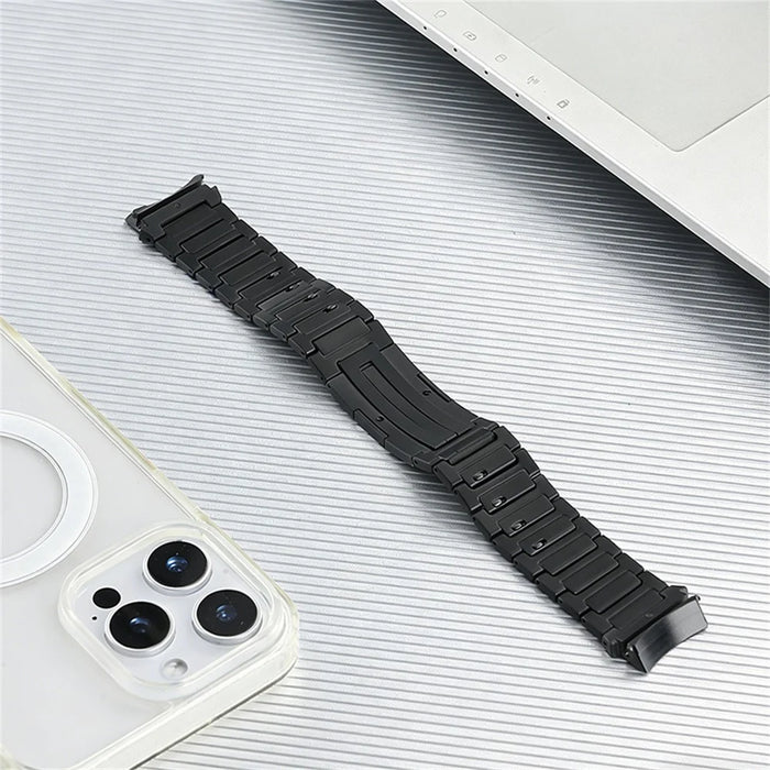 For Huawei Watch GT 6 46mm Watch Band Quick Release Detachable Titanium Alloy Strap with Folding Clasp - Black - 2