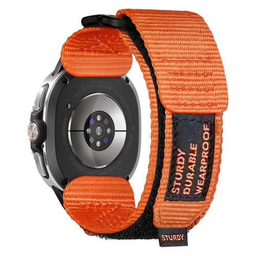 Woven Nylon Sport Band For Samsung Galaxy Watch Ultra2 47mm / Watch Ultra (2025) 47mm / Watch Ultra 47mm Quick Release Adjustable Strap - Orange - 1