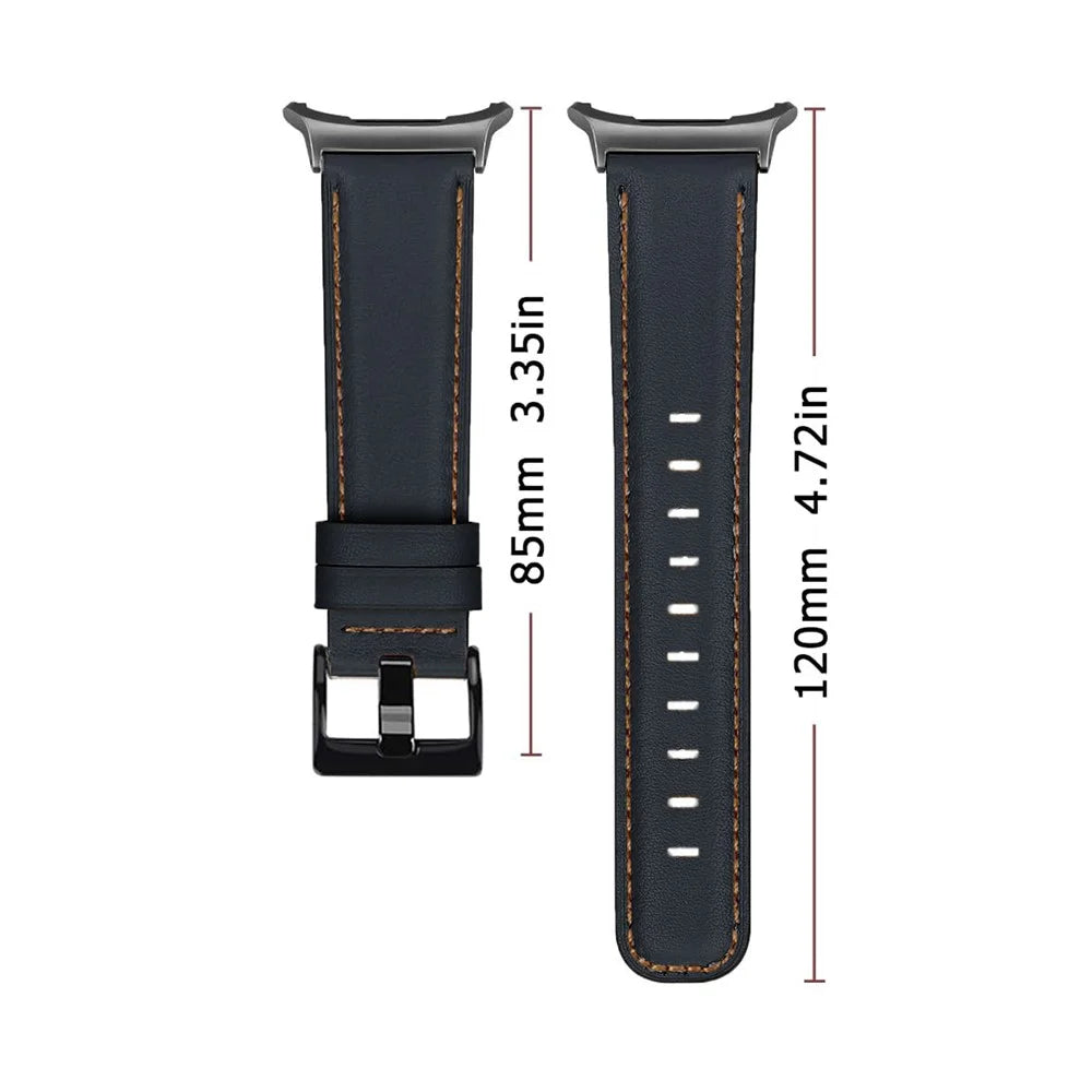 Watch Band For Samsung Galaxy Watch8 Classic 46mm  /  Watch8 44mm  /  40mm Vintage Genuine Cow Leather Wrist Strap with Stainless Steel Adapter - Brown - 6