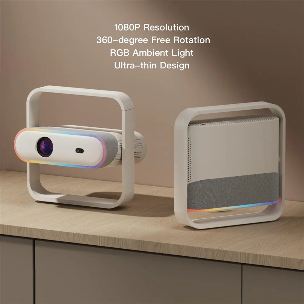 YT700 NSL03 Android 11.0 Portable Mini Projector 2.4G / 5G WiFi6 BT5.4 1080P Full HD 375 ANSI Auto Focus Home Cinema - US Plug - 4