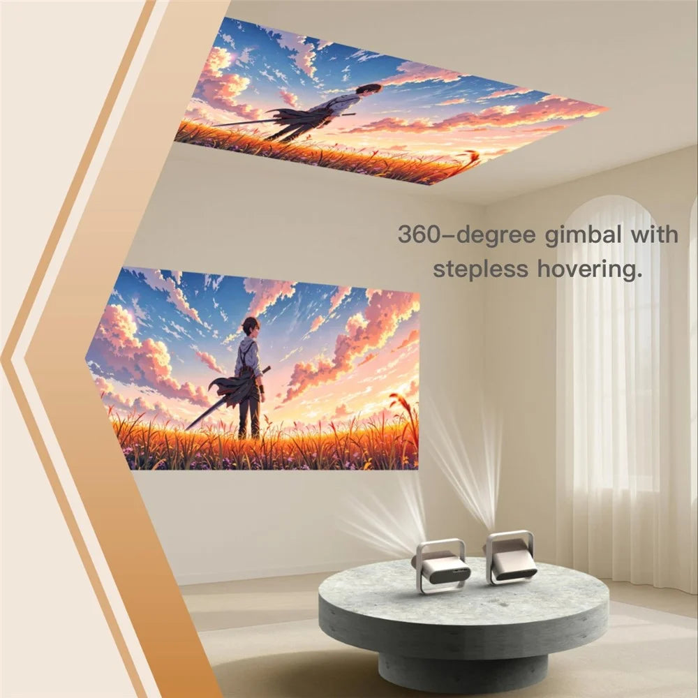 YT700 NSL03 Android 11.0 Portable Mini Projector 2.4G / 5G WiFi6 BT5.4 1080P Full HD 375 ANSI Auto Focus Home Cinema - US Plug - 6
