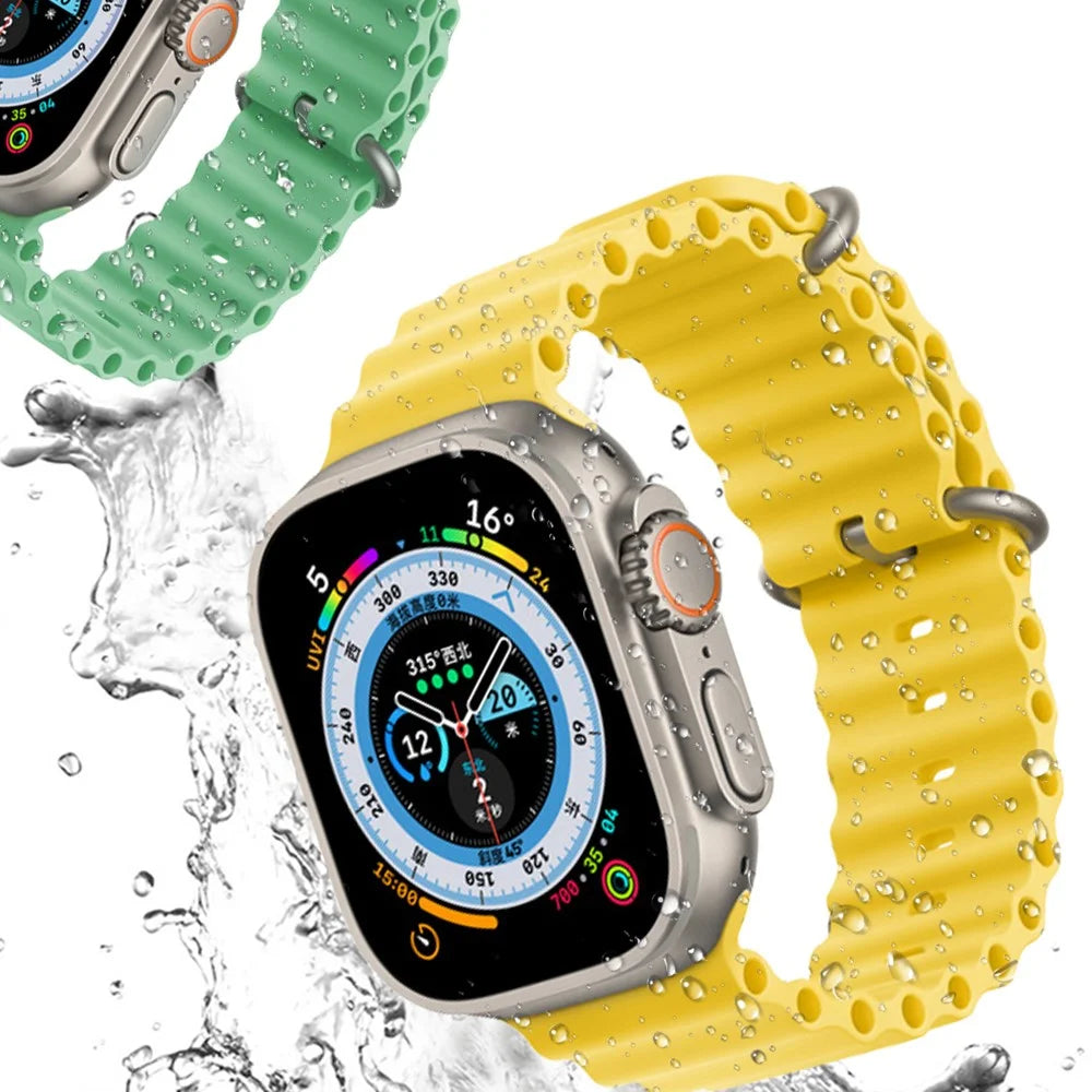 COTECI W96 Silicone Strap for Apple Watch Series 11 10 42mm  /  9 8 7 41mm  /  SE3 SE2 SE 6 5 4 40mm  /  3 2 1 38mm Replacement Adjustable Watchband - Midnight Blue - 3