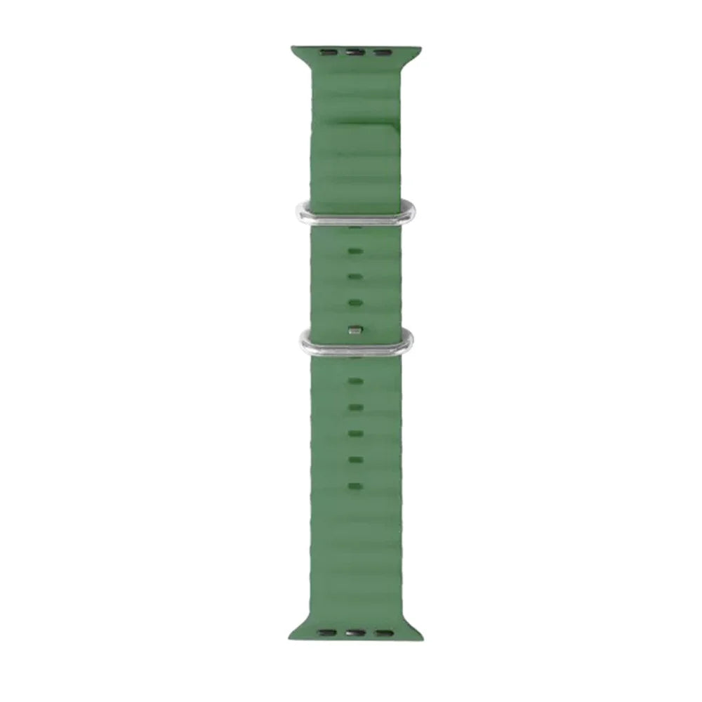 COTECI W96 Silicone Strap for Apple Watch Ultra 3 2 1 49mm  /  Series 11 10 46mm  /  9 8 7 45mm  /  SE3 SE2 SE 6 5 4 44mm  /  3 2 1 42mm Replacement Adjustable Watchband - Green - 1