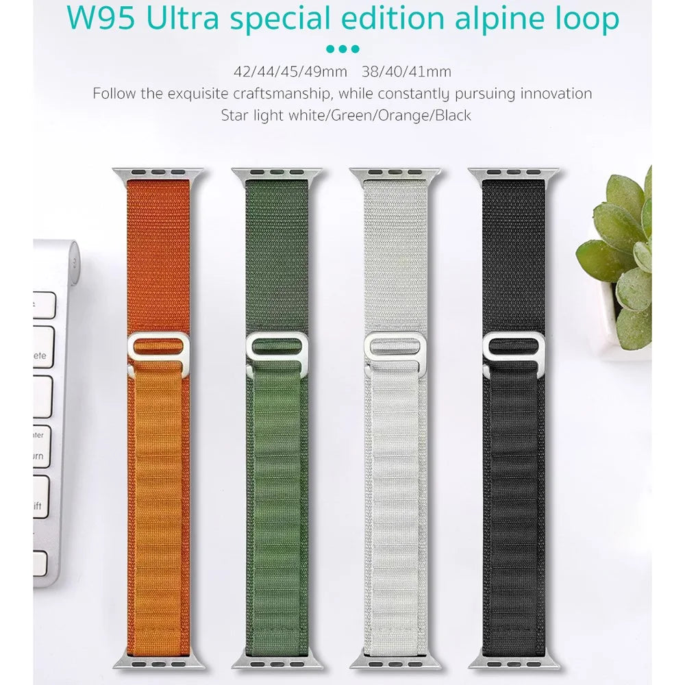 COTECI W95 Watch Strap for Apple Watch Ultra 3 2 1 49mm  /  Series 11 10 46mm  /  9 8 7 45mm  /  SE3 SE2 SE 6 5 4 44mm  /  3 2 1 42mm Alpine Loop Watchband - Green - 4