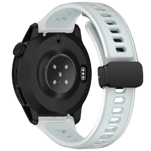 For Coros Pace 4 Silicone Watch Band 22mm Transparent Wrist Strap with Magnetic Folding Buckle - White - 1