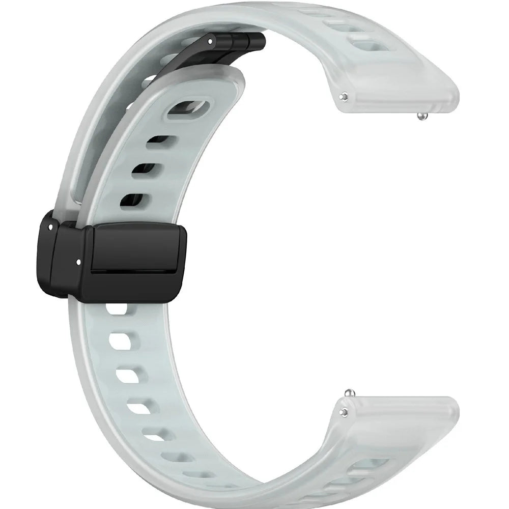 For Coros Pace 4 Silicone Watch Band 22mm Transparent Wrist Strap with Magnetic Folding Buckle - White - 4