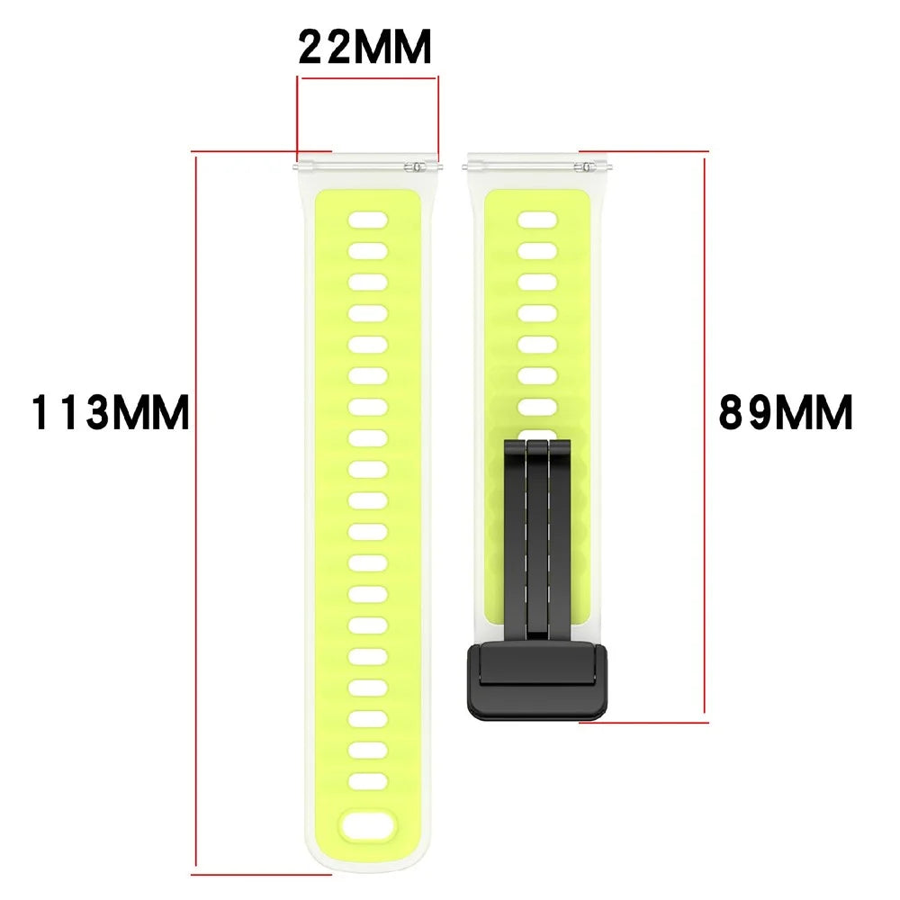 For Coros Pace 4 Silicone Watch Band 22mm Transparent Wrist Strap with Magnetic Folding Buckle - White - 5