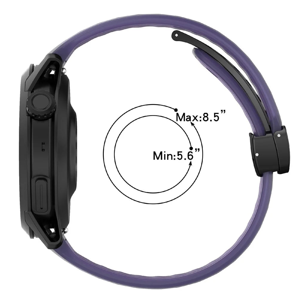 For Coros Pace 4 Silicone Watch Band 22mm Transparent Wrist Strap with Magnetic Folding Buckle - White - 6