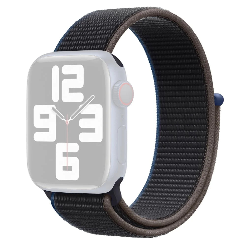 COTECI W72 Sport Nylon Watch Band for Apple Watch Ultra 3 2 1 49mm / Series 11 10 46mm / 9 8 7 45mm / SE3 SE2 SE 6 5 4 44mm / 3 2 1 42mm Wrist Strap - Charcoal - 1