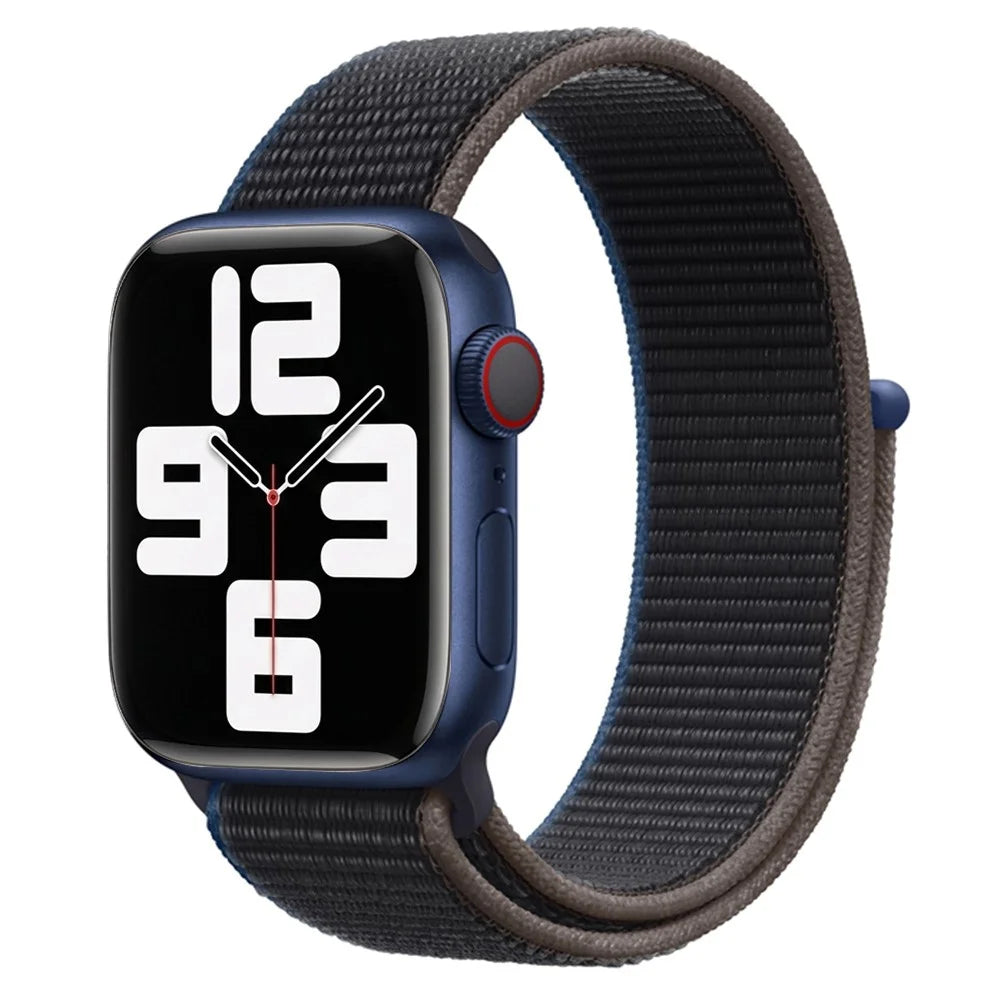 COTECI W72 Sport Nylon Watch Band for Apple Watch Ultra 3 2 1 49mm / Series 11 10 46mm / 9 8 7 45mm / SE3 SE2 SE 6 5 4 44mm / 3 2 1 42mm Wrist Strap - Charcoal - 2