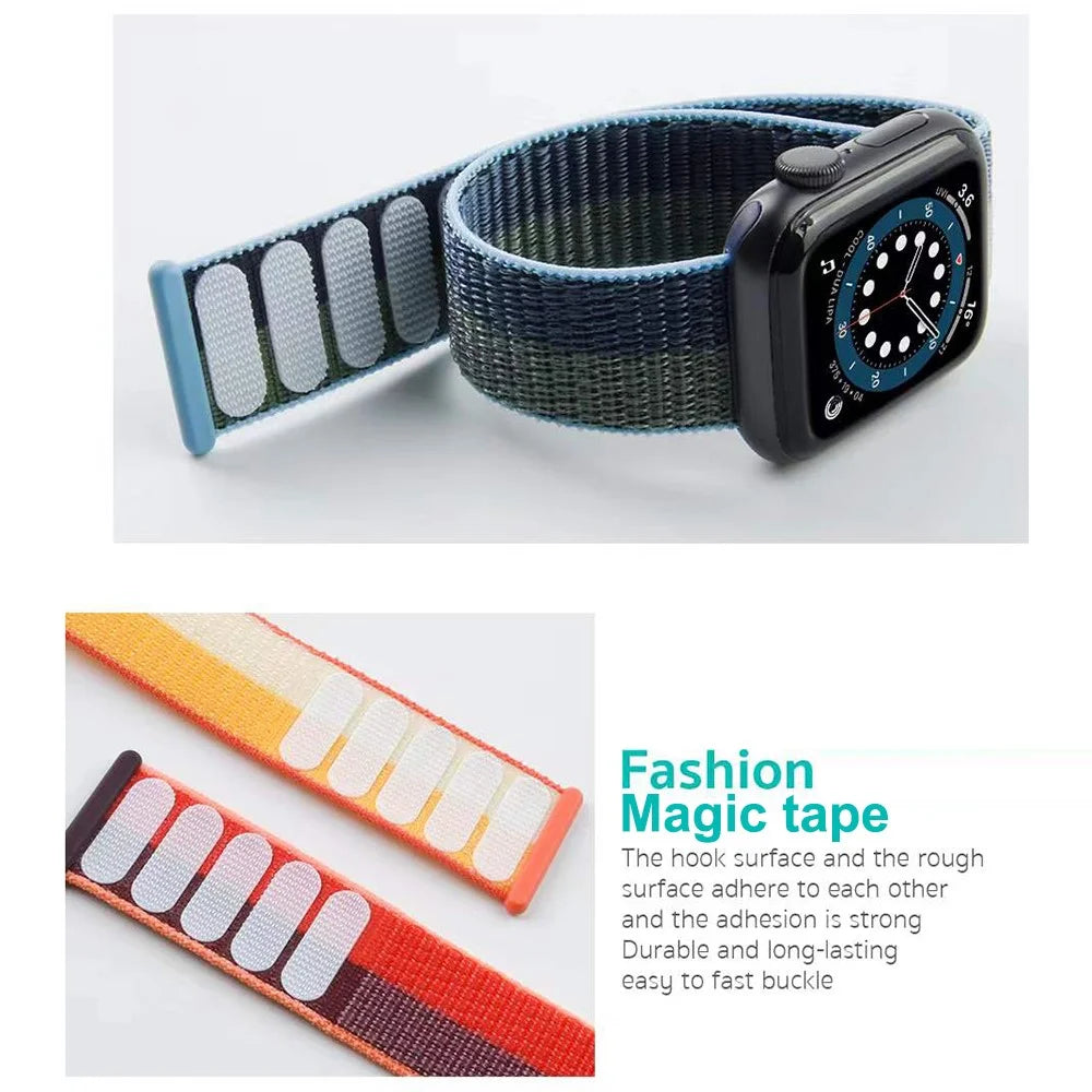 COTECI W72 Sport Nylon Watch Band for Apple Watch Ultra 3 2 1 49mm / Series 11 10 46mm / 9 8 7 45mm / SE3 SE2 SE 6 5 4 44mm / 3 2 1 42mm Wrist Strap - Charcoal - 4