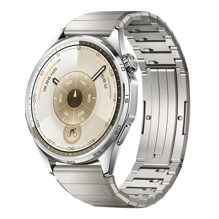 22mm Titanium Watch Band for Huawei Watch GT 5 Pro 46mm / GT 5 46mm / GT 4 46mm Press Type Single Bead Metal Strap with Butterfly Clasp - Silver - 2