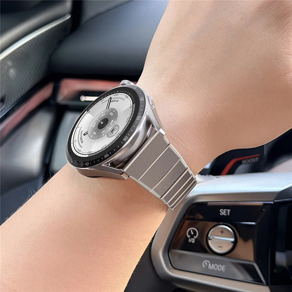 22mm Titanium Watch Band for Huawei Watch GT 5 Pro 46mm / GT 5 46mm / GT 4 46mm Single Bead Metal Strap with Quick Release Spring Bars - Silver - 4