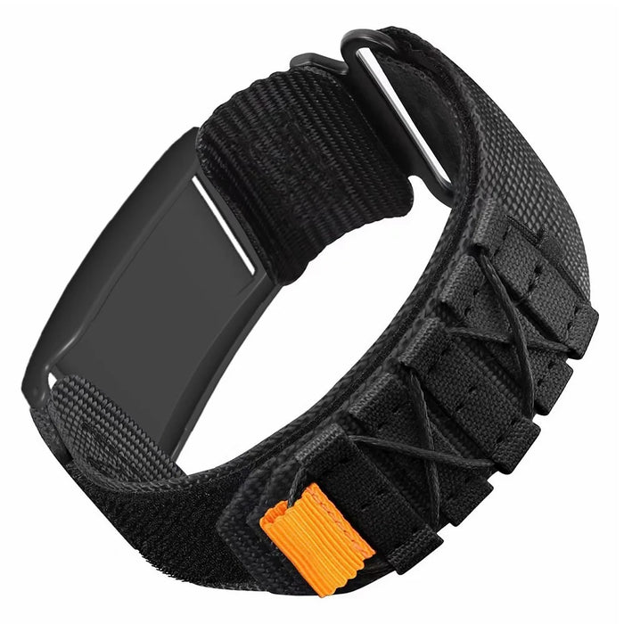 For Polar Loop Breathable Nylon Wrist Strap Magic Tape Loop Watch Band with Protective Case - Black - 1