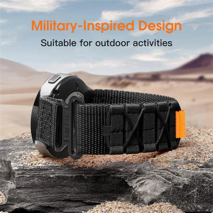 For Polar Loop Breathable Nylon Wrist Strap Magic Tape Loop Watch Band with Protective Case - Black - 3