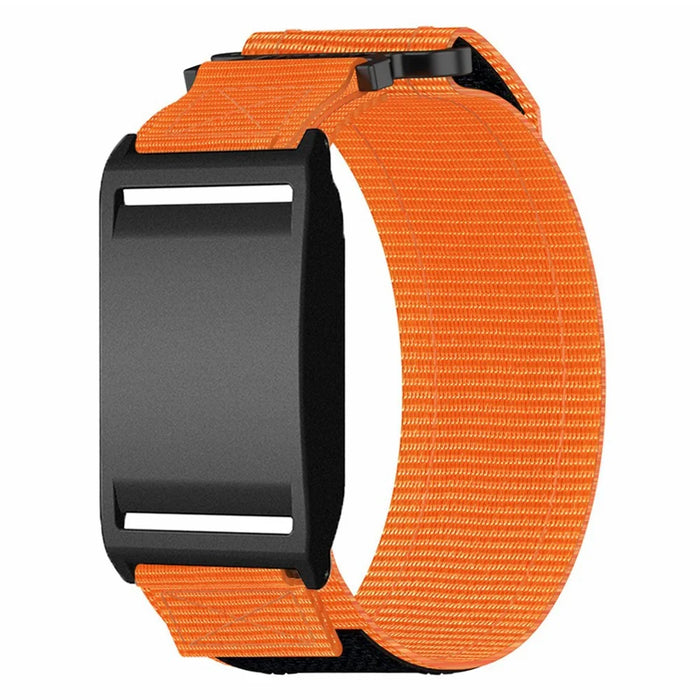 For Polar Loop Watch Band Nylon Magic Tape Strap with Protective Case - Orange - 1
