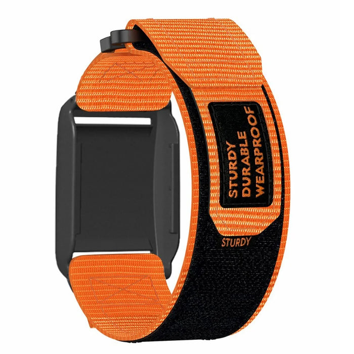 For Polar Loop Watch Band Nylon Magic Tape Strap with Protective Case - Orange - 2