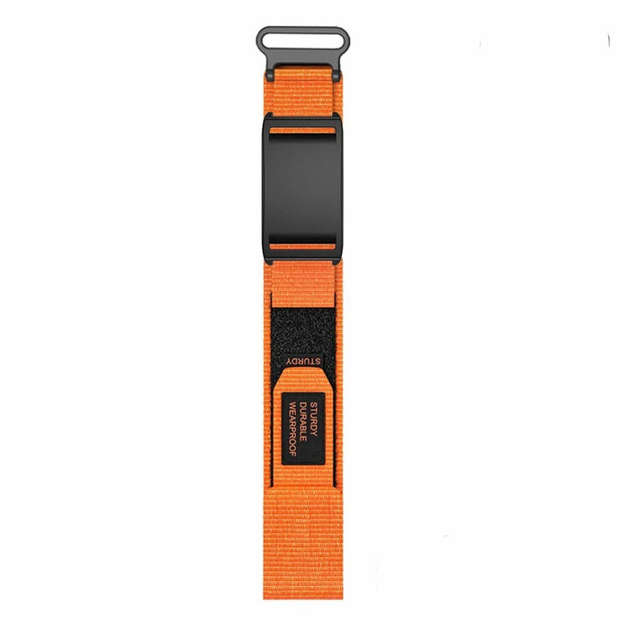 For Polar Loop Watch Band Nylon Magic Tape Strap with Protective Case - Orange - 3