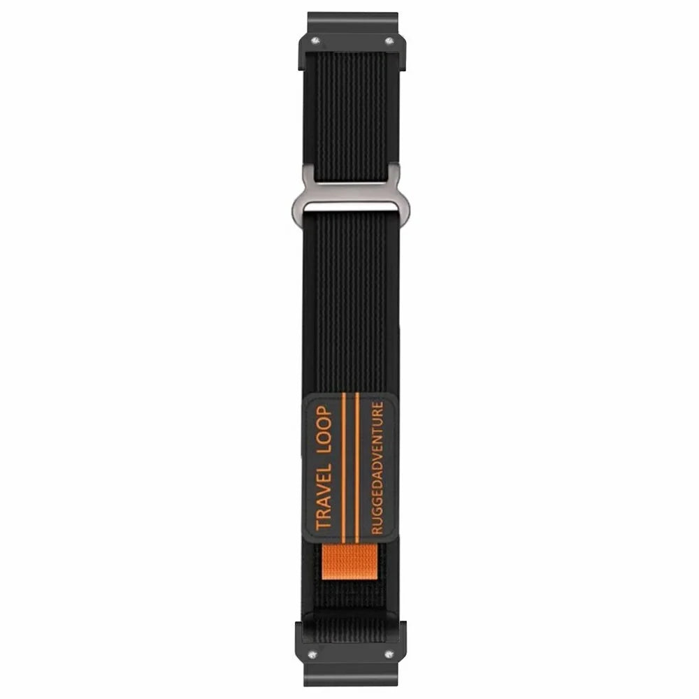 For Huami Amazfit T-Rex Ultra 2 26mm Nylon Strap Magic Tape Watch Band with Metal Buckle - Black - 3