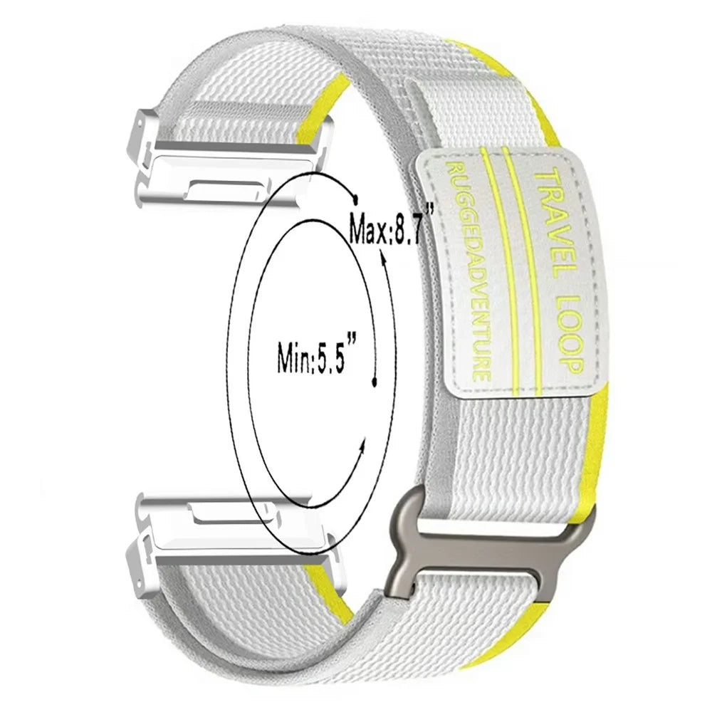 For Huami Amazfit T-Rex Ultra 2 26mm Nylon Strap Magic Tape Watch Band with Metal Buckle - Black - 5
