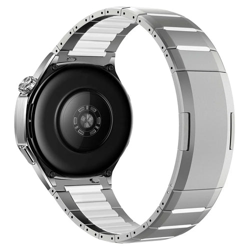 Stainless Steel Strap for Huawei Watch GT 6 46mm / GT 5 46mm / GT 5 Pro 46mm 22mm Dual Color Side Release Metal Band - Titanium / White - 1