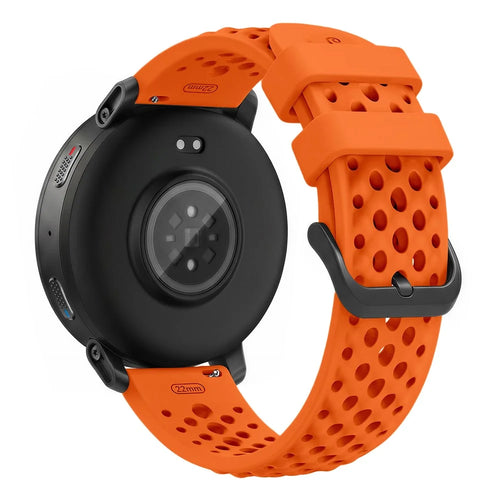 Silicone Strap for Huami Amazfit Active Max / Huawei Watch GT 6 46mm / GT 5 46mm 22mm Holes Design Breathable Watch Band - Orange - 1