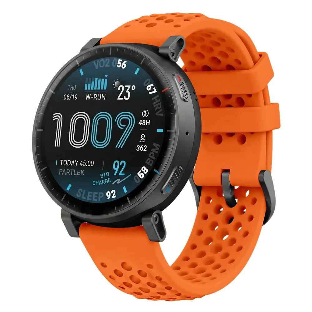 Silicone Strap for Huami Amazfit Active Max / Huawei Watch GT 6 46mm / GT 5 46mm 22mm Holes Design Breathable Watch Band - Orange - 2