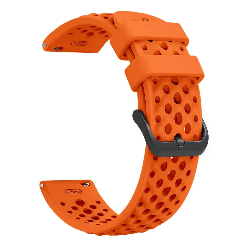 Silicone Strap for Huami Amazfit Active Max / Huawei Watch GT 6 46mm / GT 5 46mm 22mm Holes Design Breathable Watch Band - Orange - 3
