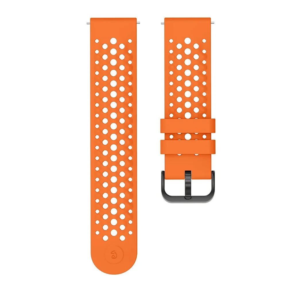 Silicone Strap for Huami Amazfit Active Max / Huawei Watch GT 6 46mm / GT 5 46mm 22mm Holes Design Breathable Watch Band - Orange - 4