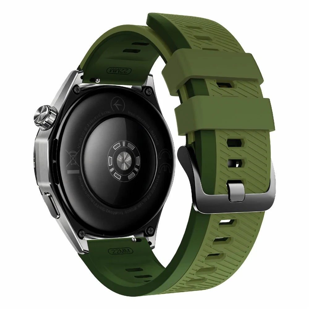 Sports Watch Strap for Huawei Watch GT 6 46mm / GT 5 46mm / GT 5 Pro 46mm 22mm Dual Color Sports Band - Dark Green Edge / Green - 1